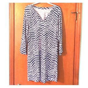 Lilly Pulitzer Blue, White Stripe Shirt-dress